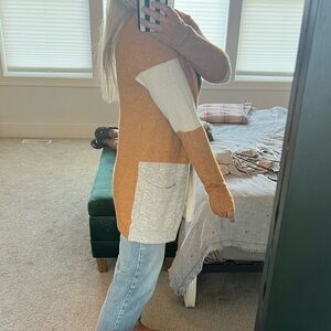 Staccato Tan and Cream Open Cardigan